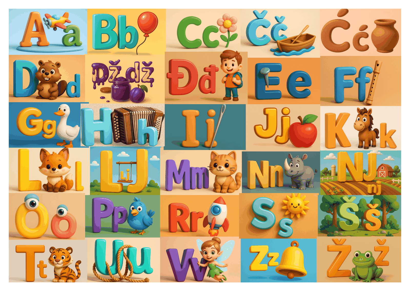 Lateinisches Alphabet Latinica A3 Poster
