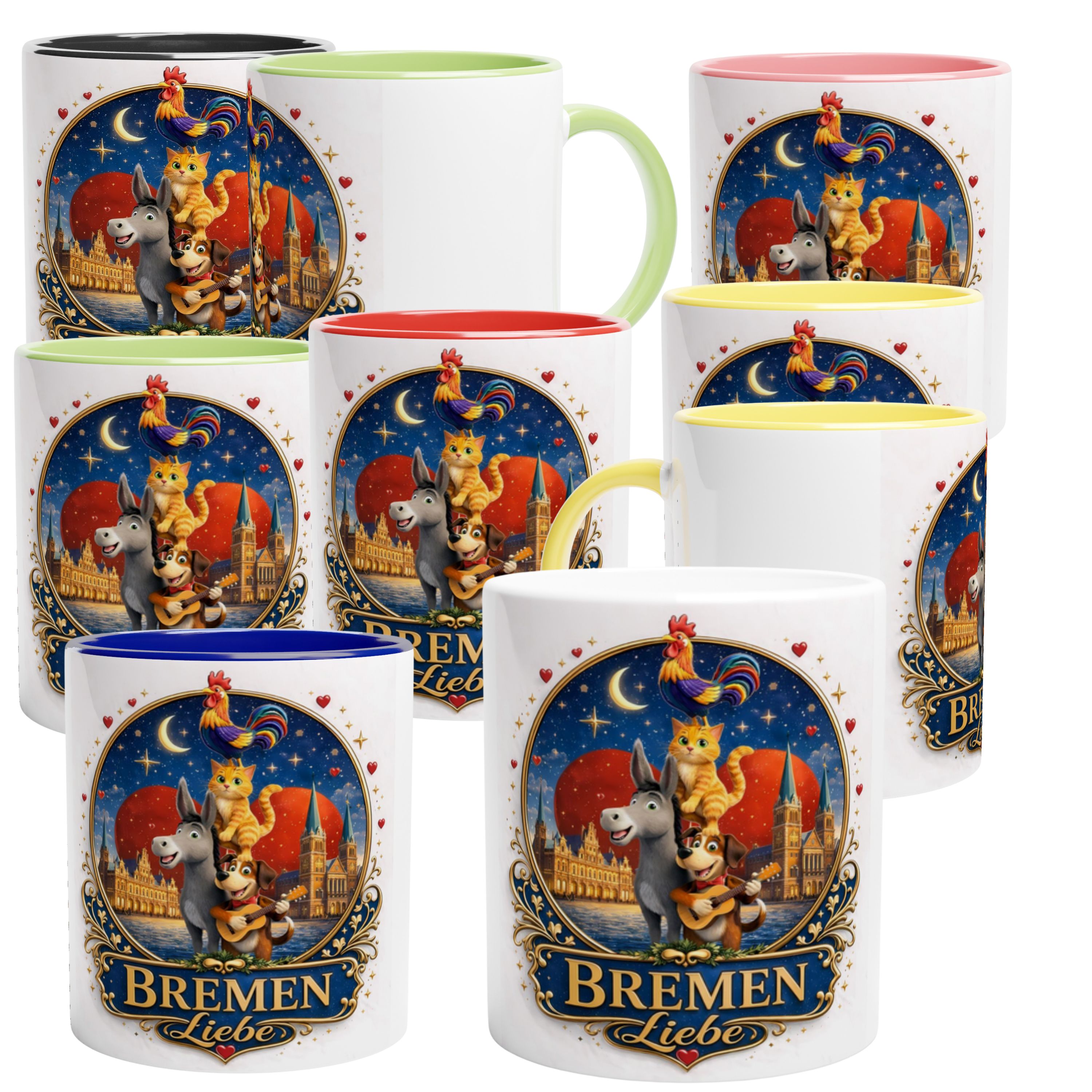 Bremen Herz 325 ml Tassen in mehreren Farben