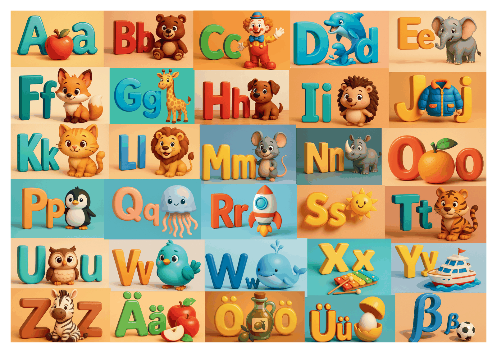 Deutsches ABC A3 Poster