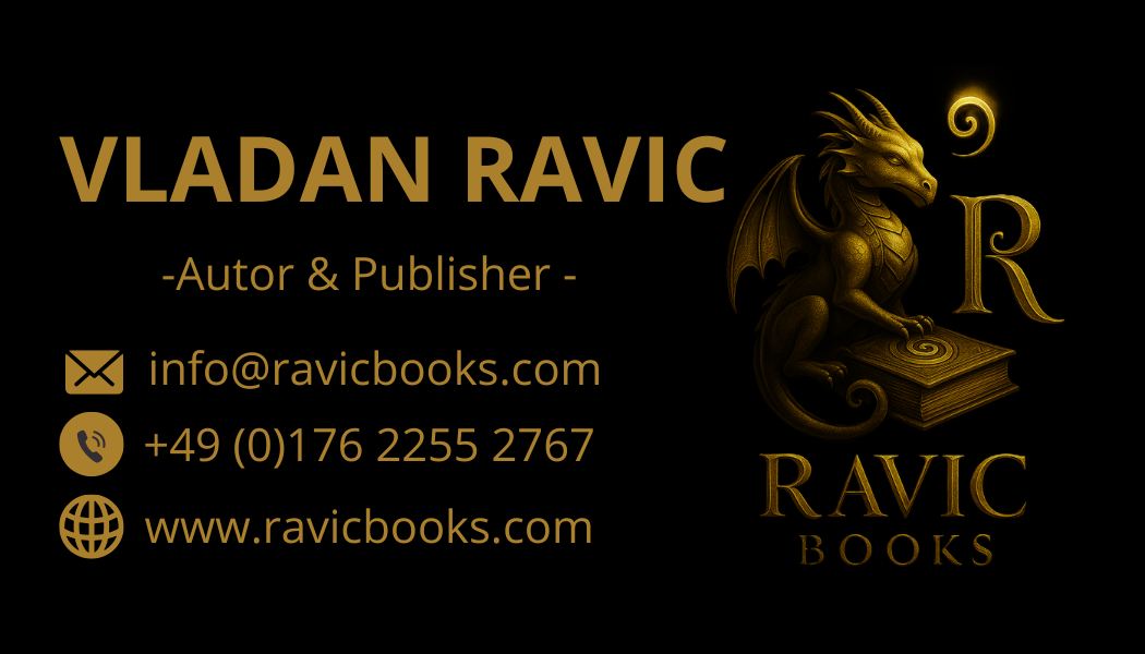 Ravic Books business card front
