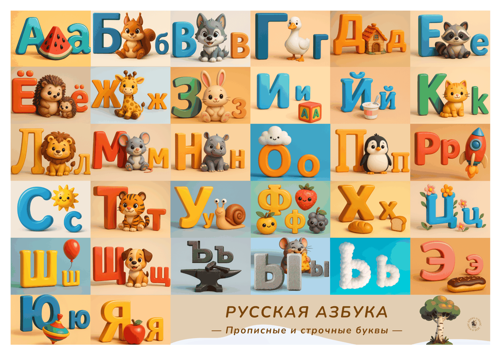 Russische Azbuka A3 Poster
