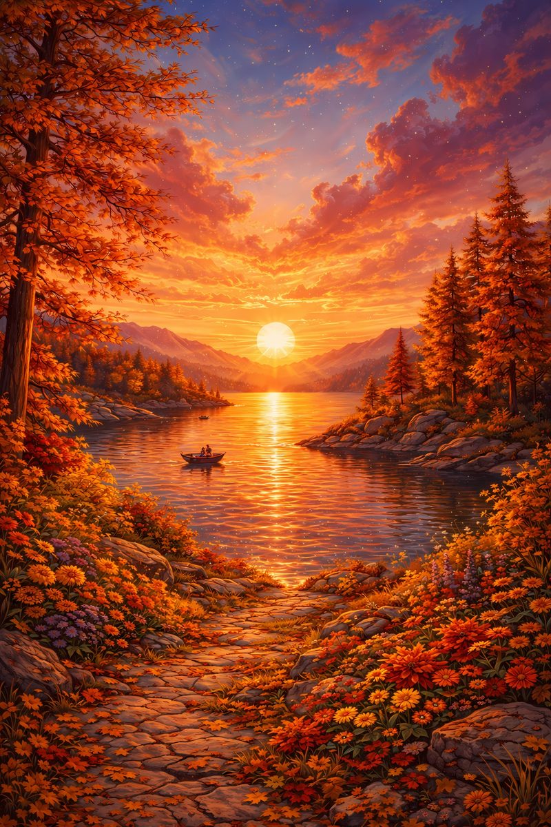 Vier Jahreszeiten Poster Herbst