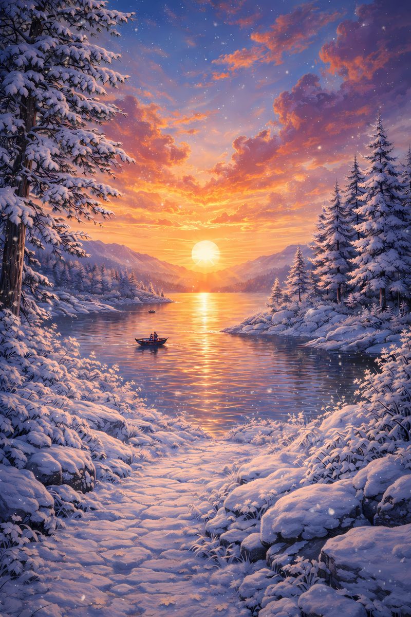 Vier Jahreszeiten Poster Winter